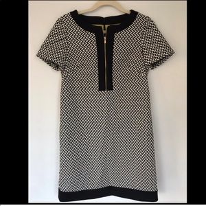 Tahari Short Sleeved Black and White Dress